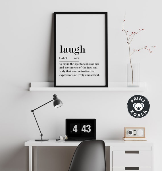 Laugh Definition Wall Art Home Decor Print Gift For Friend Laugh Home Decor Funny Wall Art Funny Definition