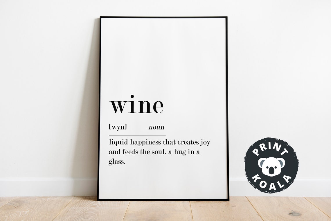 Wine Funny Dictionary Definition Print Wine Lover Kitchen Wall Decor - Image 5