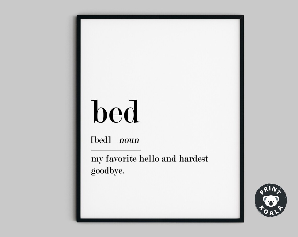 Bed Definition Sweet Quote Dictionary Style Bedroom Wall Poster - Image 5