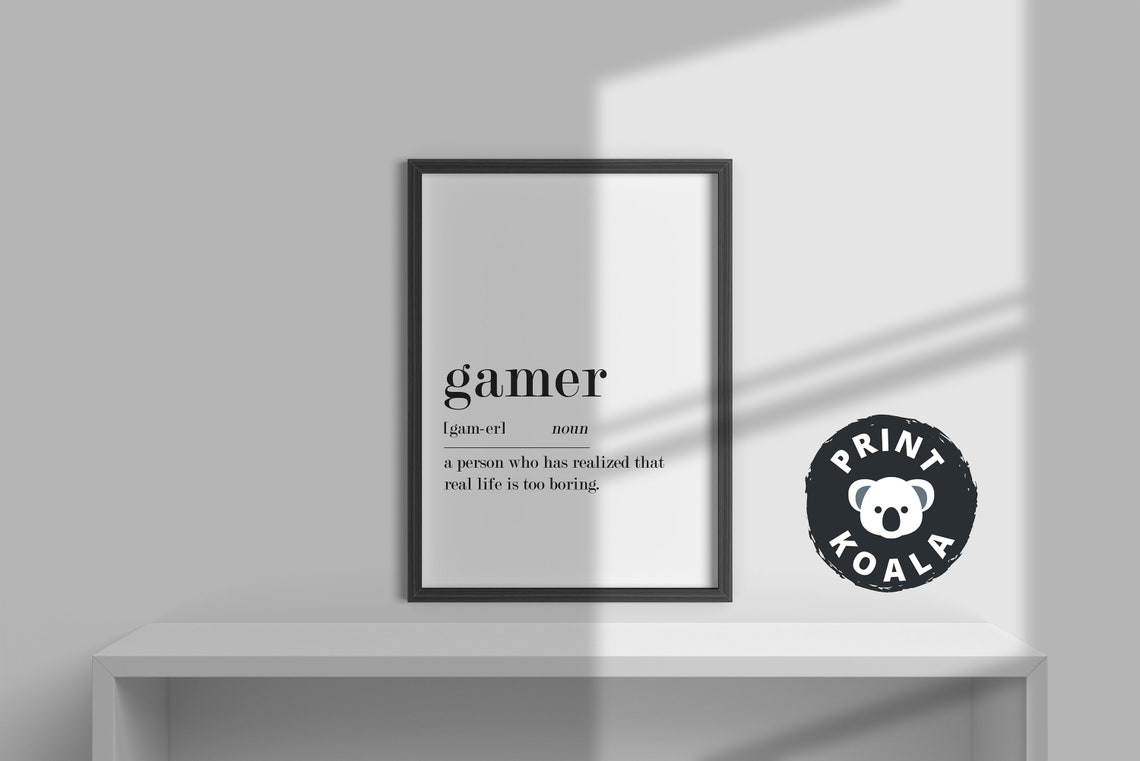 Gamer Definition Print Gamer Poster Gamer Gifts Gamer Sign Teen Room Wall Art Gaming Wall Art Boys Room Decor Quotes - Image 3