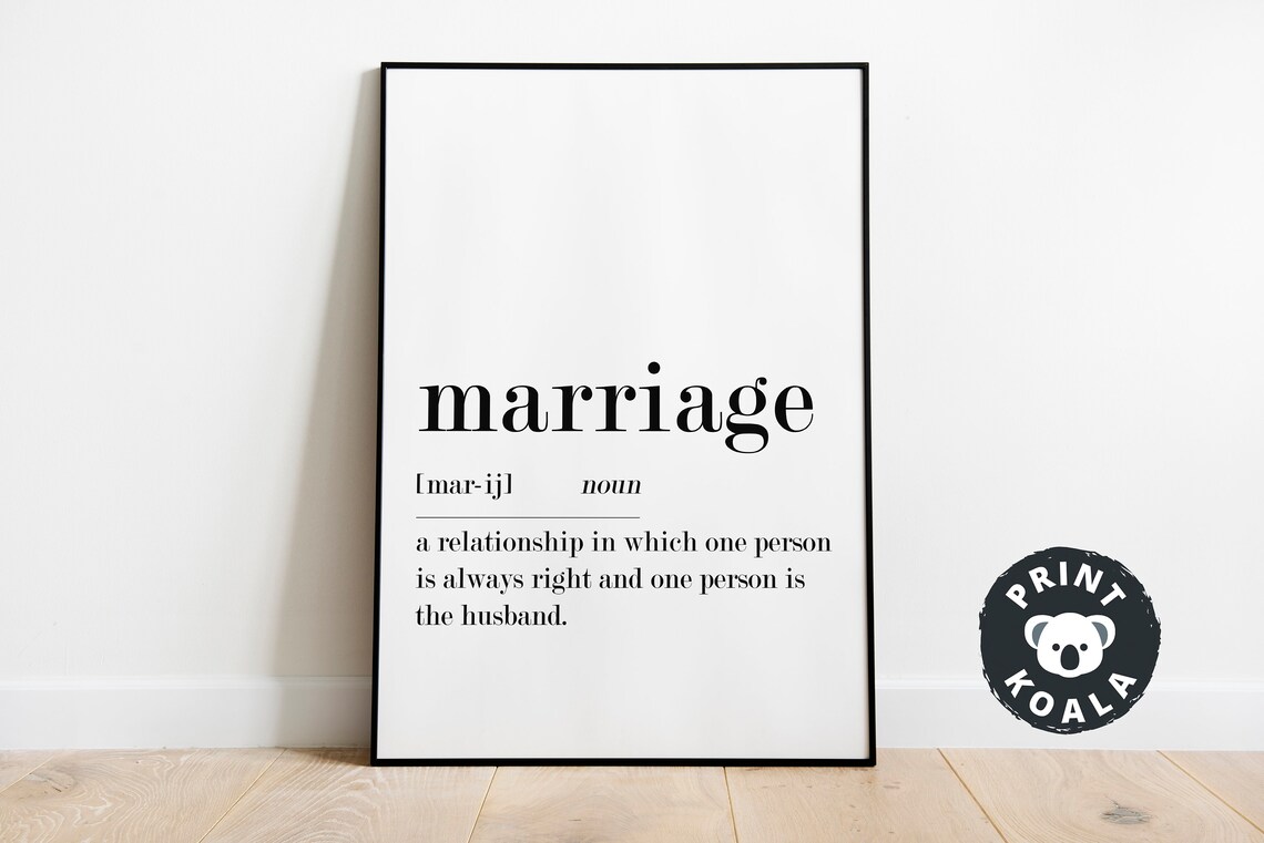 Marriage Funny Definition Dictionary Style Bedroom Humor Poster - Image 4