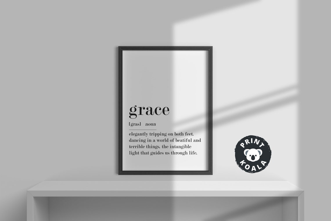 Grace Funny Dictionary Definition Print Inspirational Wall Decor Art - Image 3