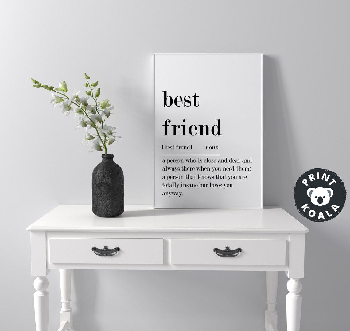 Best Friend Definition Print Friendship Gift Dictionary Wall Decor Art - Image 4