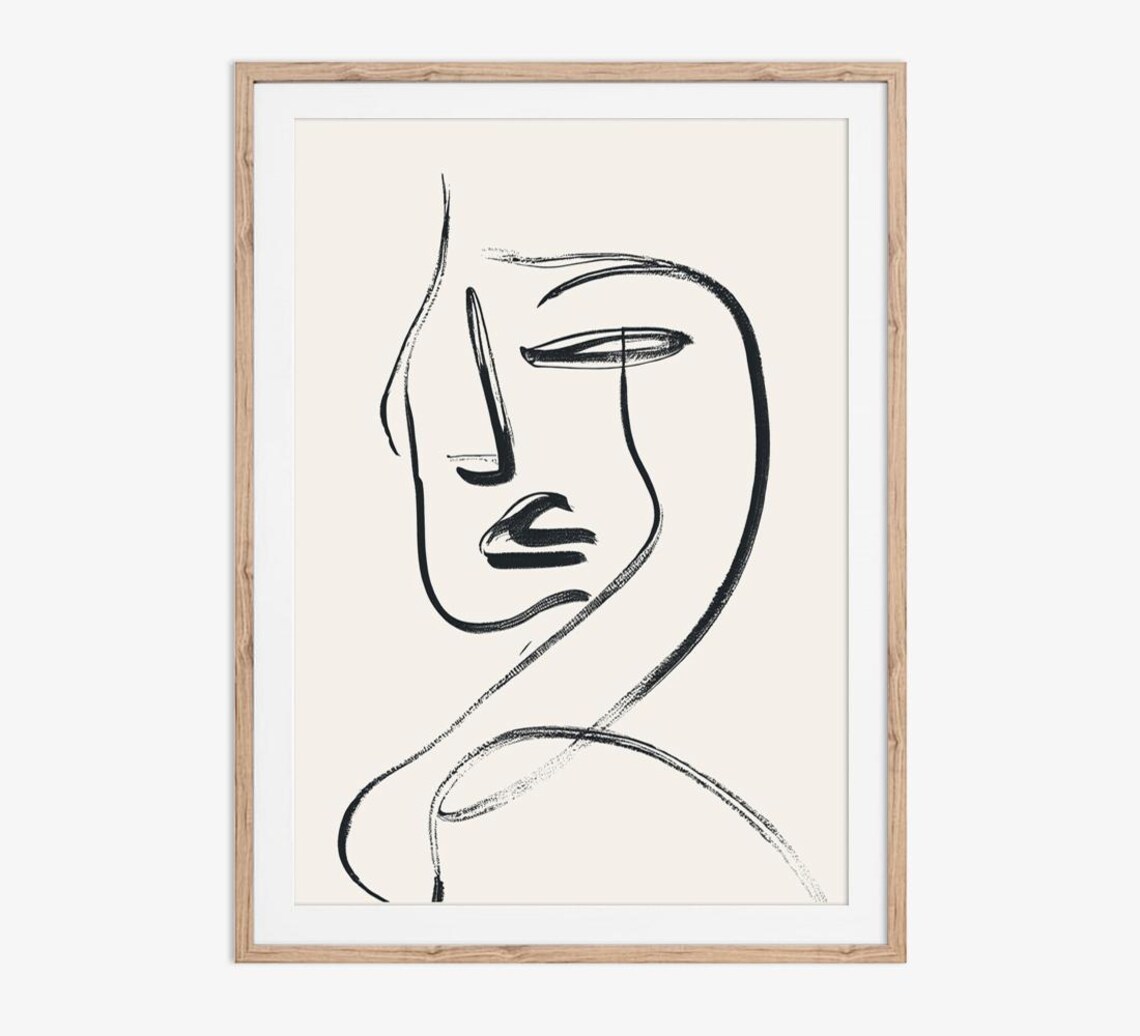 The Face, Abstract Figurative Line Drawing