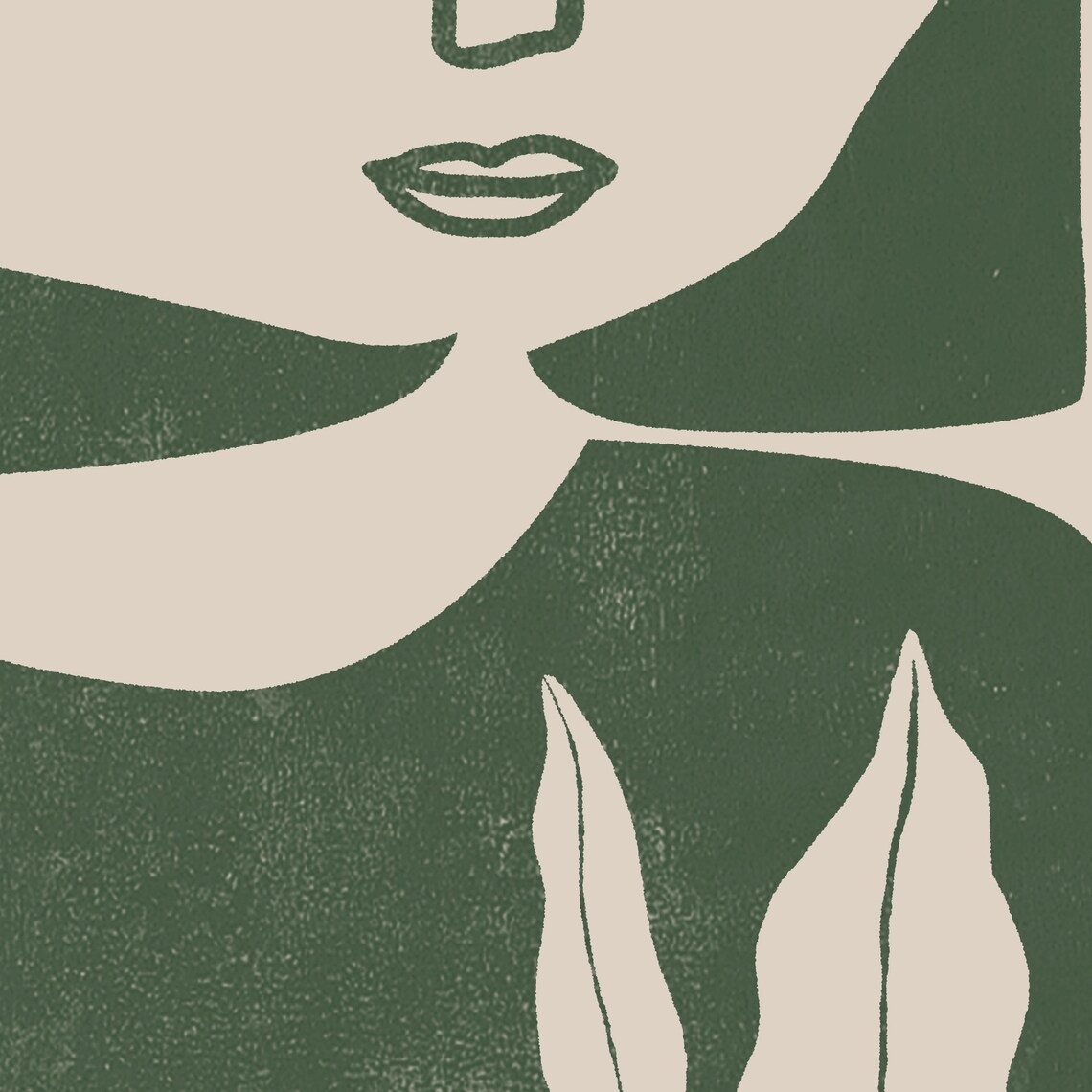 Olive A Woodblock Style Illustration Art Print - Image 2