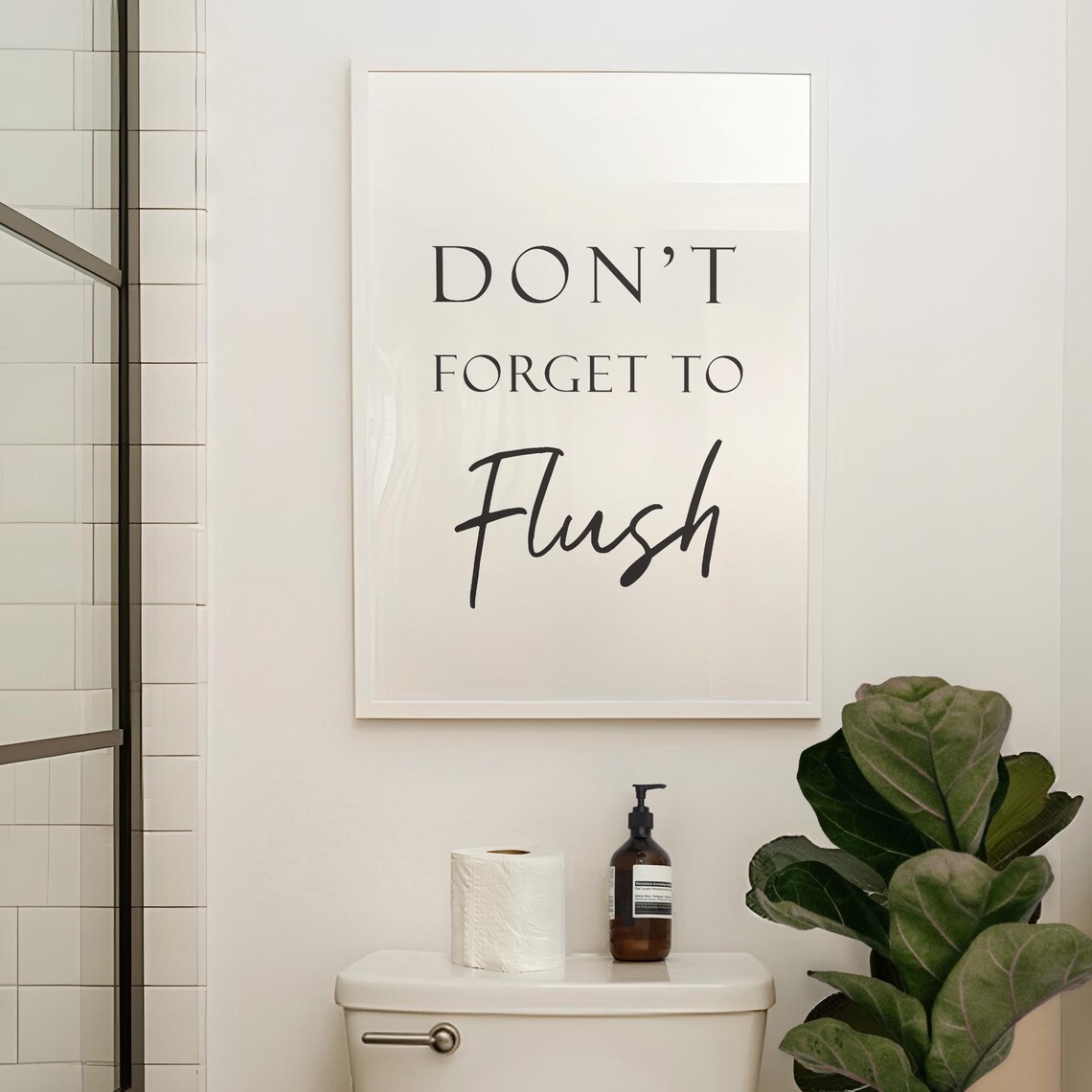 Dont Forget To Flush Funny Toilet Bathroom Guest Sign Poster