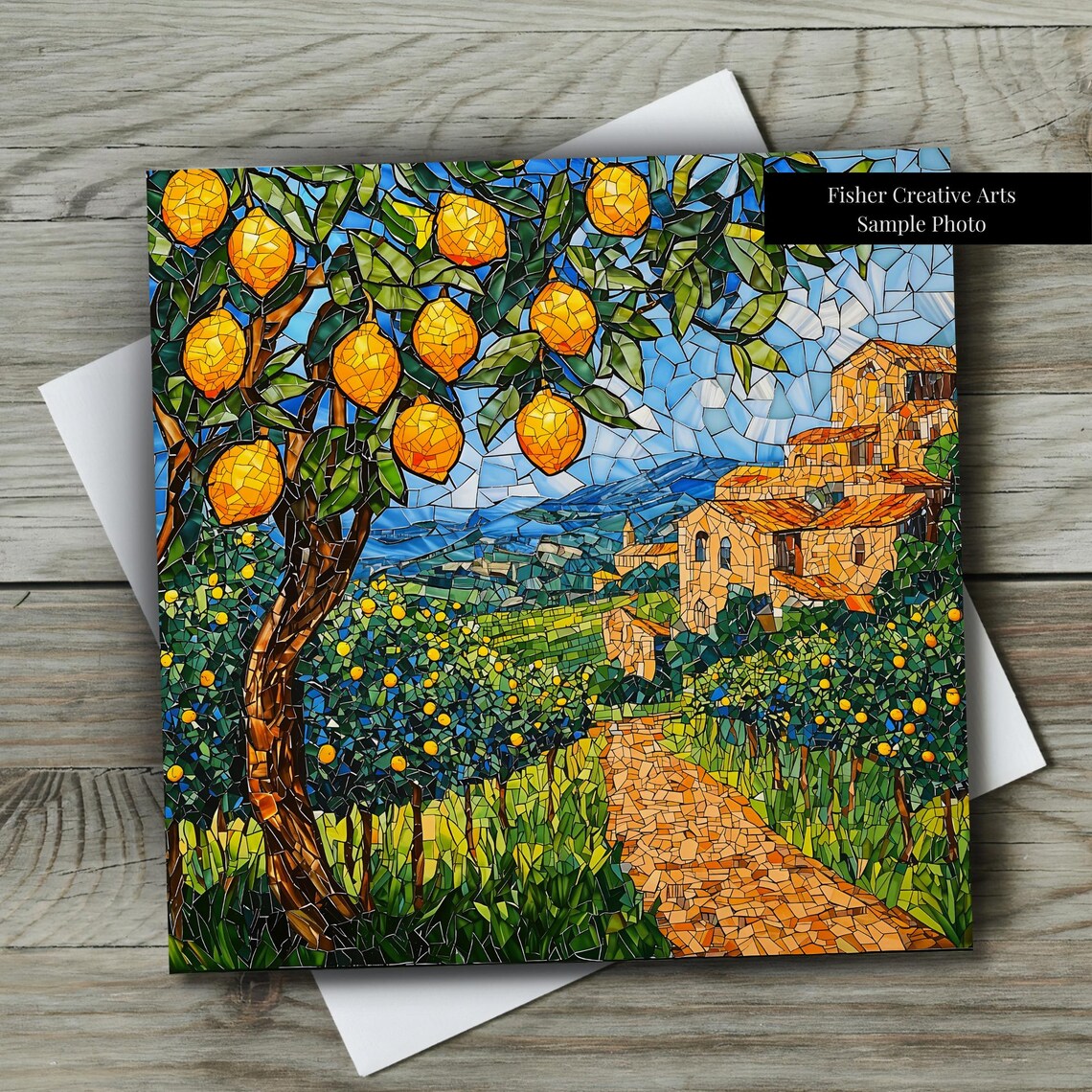 Mosaic Lemon Tree Amalfi Coast Wall Art Print - Image 2