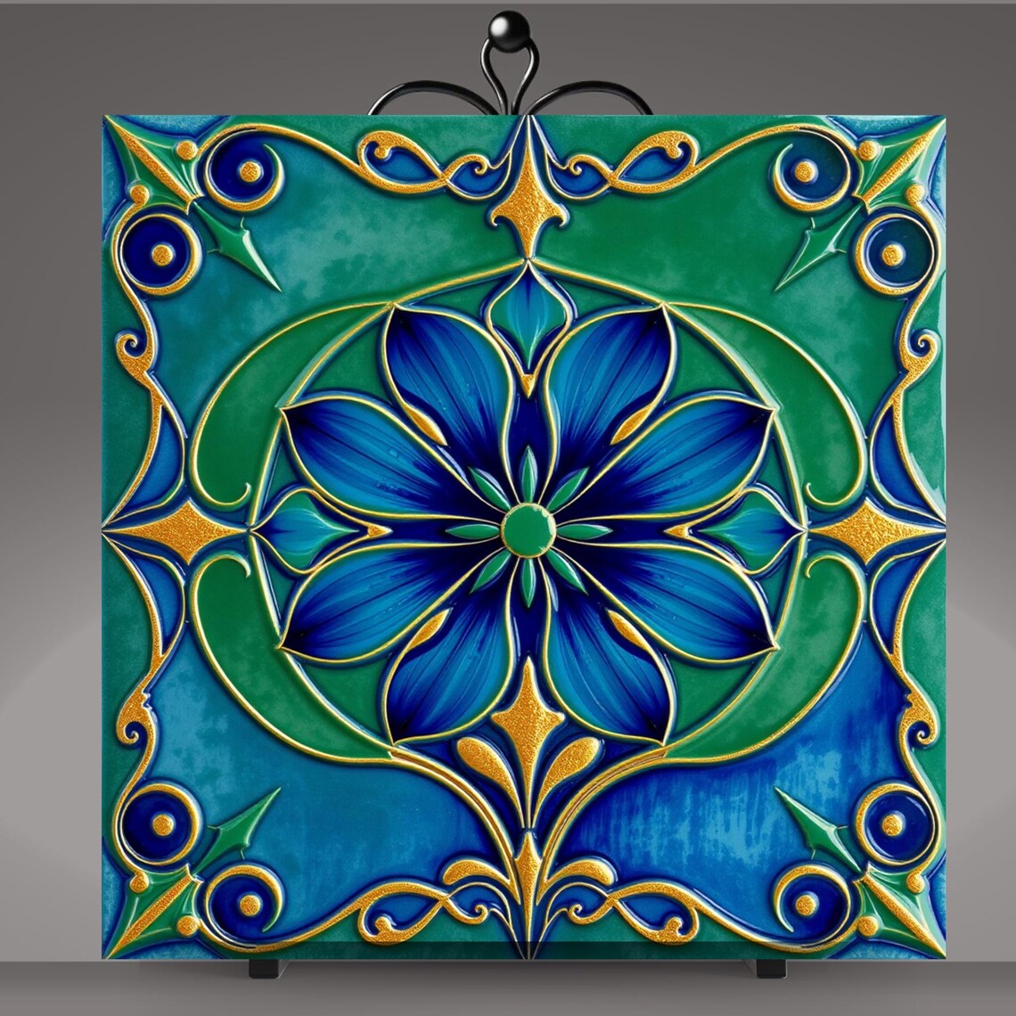 Art Nouveau Art Deco Ceramic Tile, Kitchen Wall Art Print - Image 4