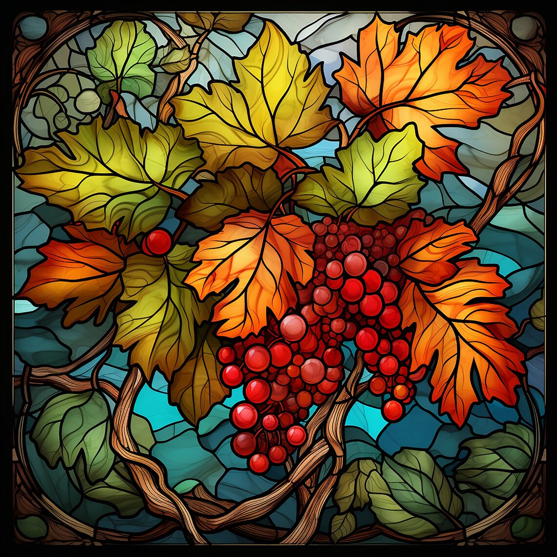 Autumn Leaves Thanksgiving Ceramic Tile Art Print - Image 4