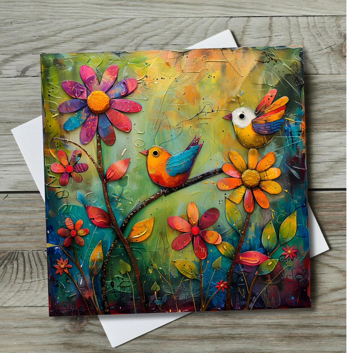 Songbird Folk Art Expressionism Art Print - Image 2