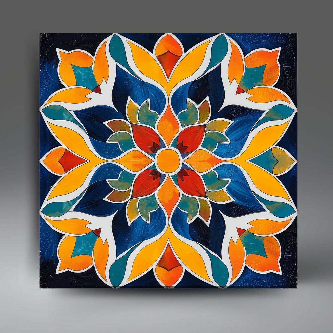 Handmade Moroccan Ceramic Tile Decorative Tile Backsplash Tile Spanish Influence Wall Art Geometric Kitchen Tile Boho Art Decor
