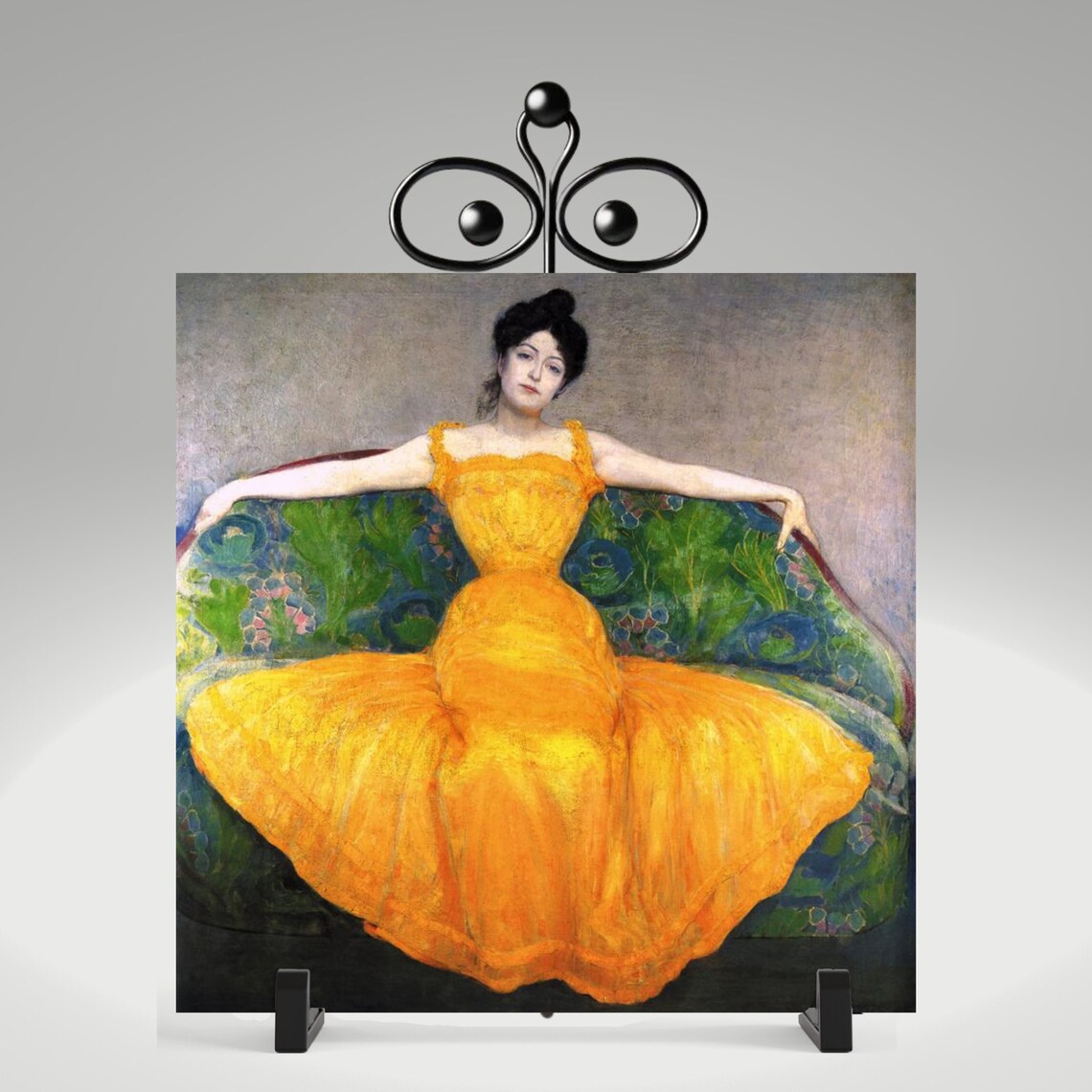Max Kurzweil Woman in Yellow Dress 1899 Vienna Classic Art Print - Image 4