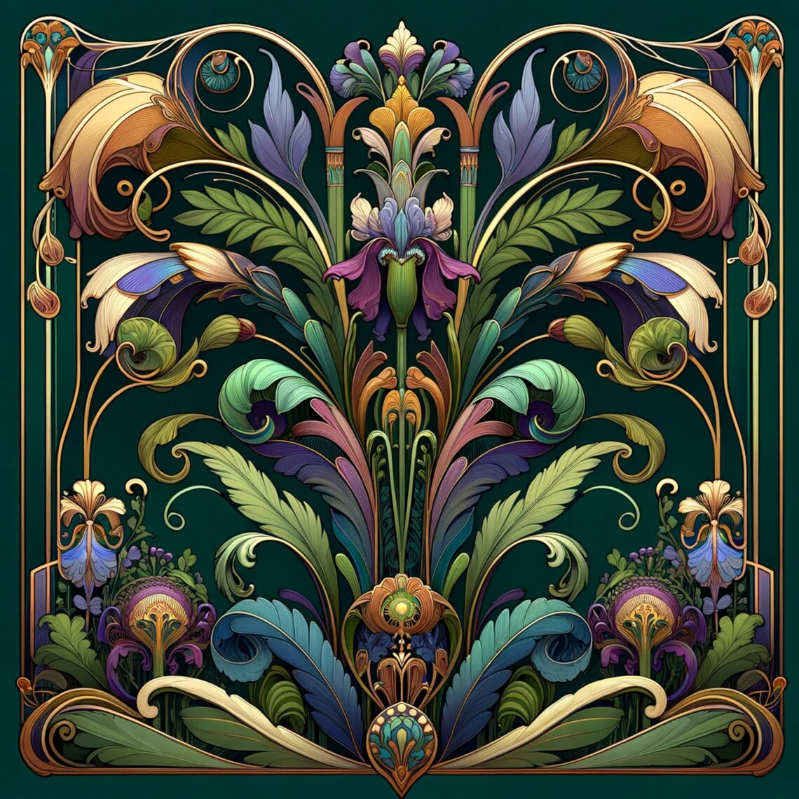 Art Nouveau Ceramic Tile, Vintage-Inspired Wall Art - Image 4