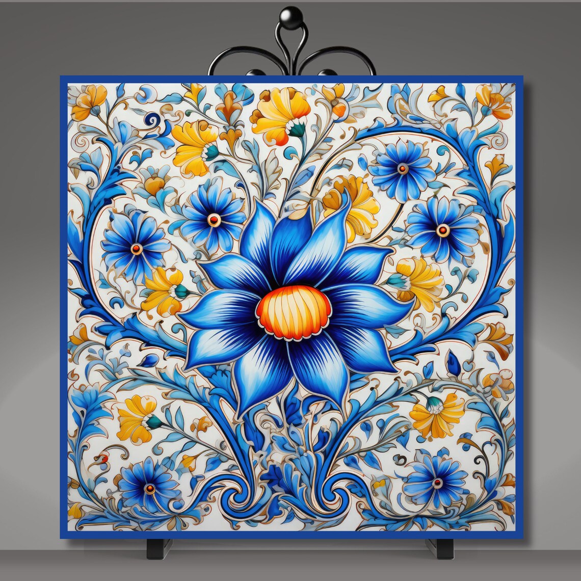 Deruta Style Ceramic Tile, Italian Mediterranean Art Print - Image 5