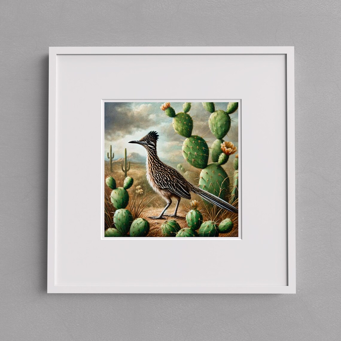 Roadrunner Southwestern Desert Cactus Art Print - Image 2