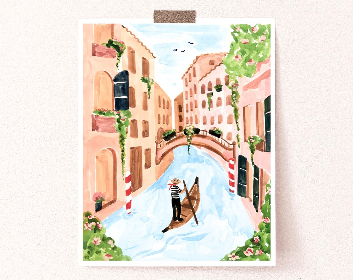 Venice Travel Poster, Italy Wall Art Print