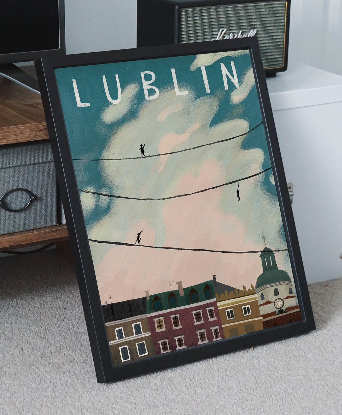 Lublin Travel Poster, Poland City Art Print