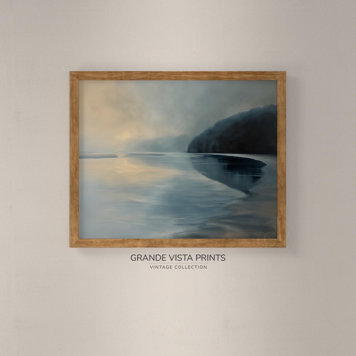 Misty Coastal Shoreline Foggy Water Dark Headland Vintage Poster - Image 4