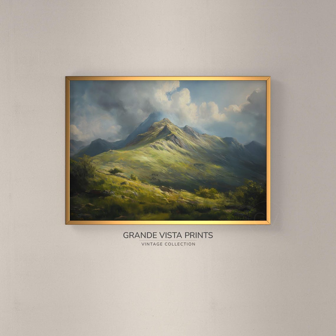Mountain Range Wall Art Mountain Peaks Landscape Artwork Mountain Hillside Landscape Artwork Gv4361