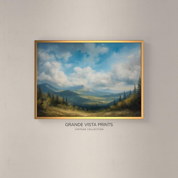 Valley Landscape Wall Art Mountain Valley Landscape Artwork Mountain Landscape Art Mountain Art Gv4357