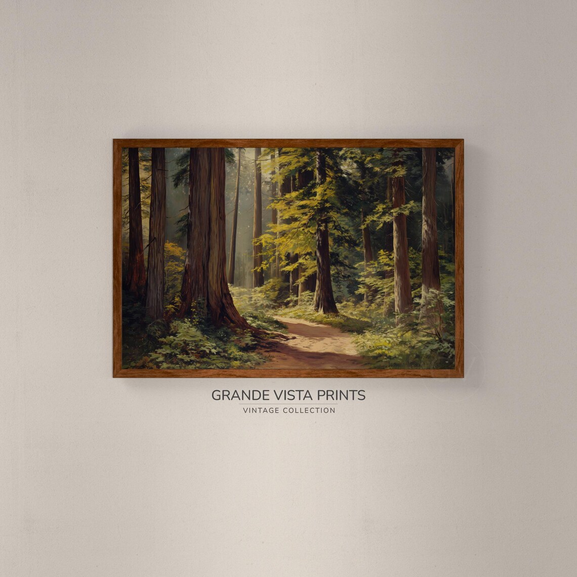 Forest Artwork Wall Art Redwood Forest Painting Wall Art Forest Trees Painting Gv4876 - Image 2