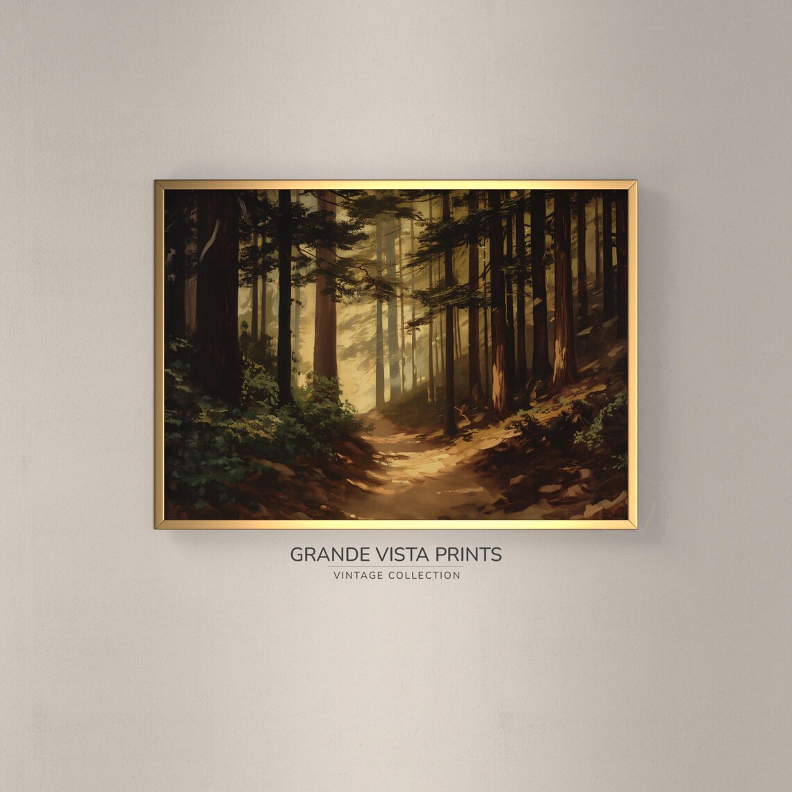 Forest Artwork Painting Pine Trees Wall Art Evergreen Trees Art Print Forest Scene Gv4363
