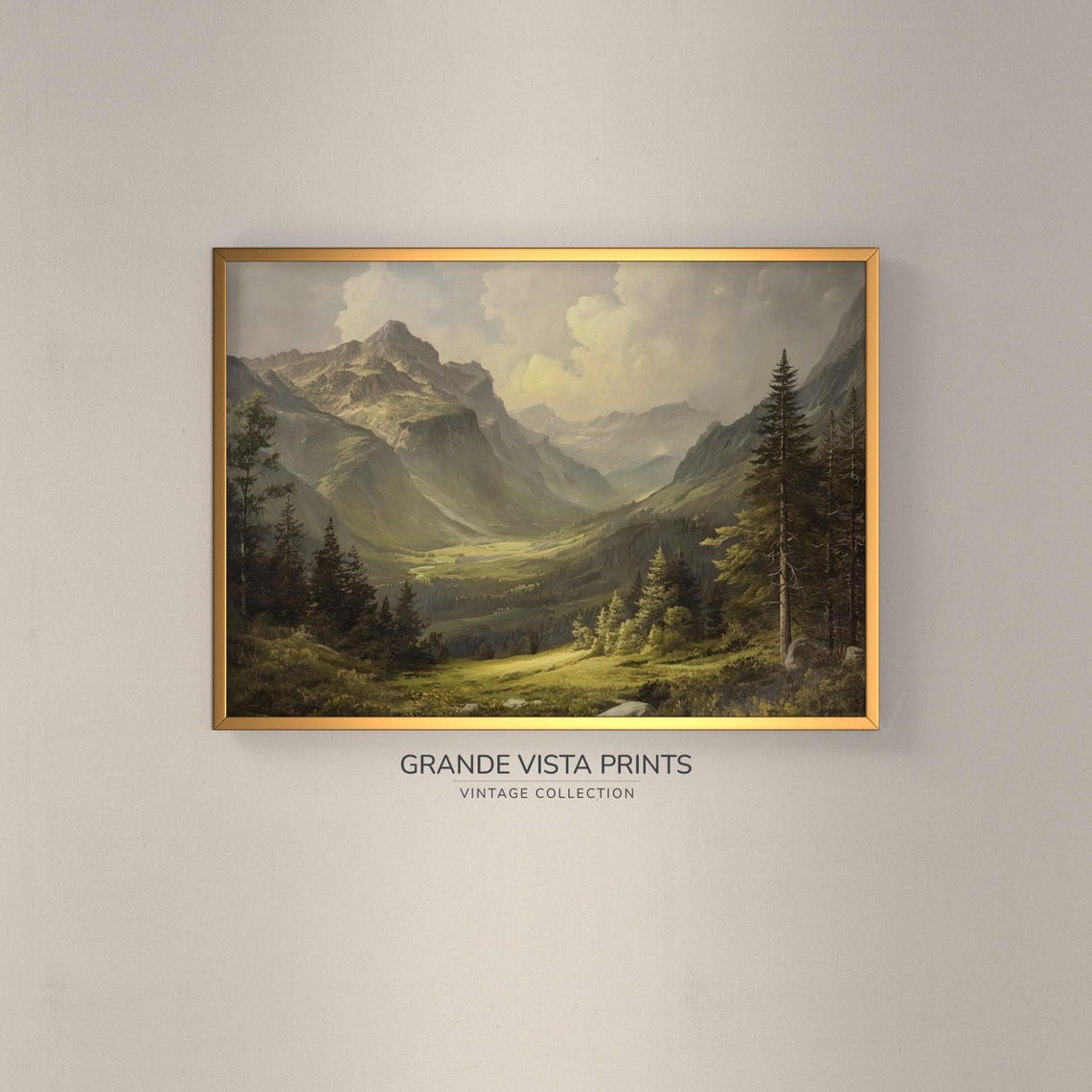 Mountain Valley Wall Art Mountain Landscape Artwork Mountain Valley Landscape Mountain Valley Art Print Gv4358