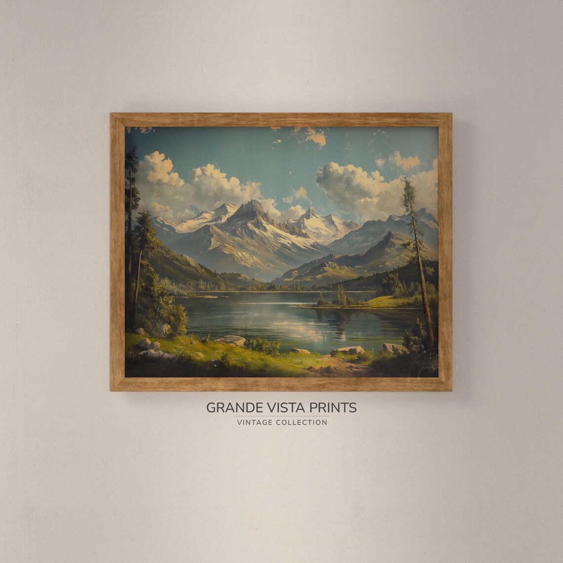 Spring Mountain Lake Landscape, Art Print - Image 4
