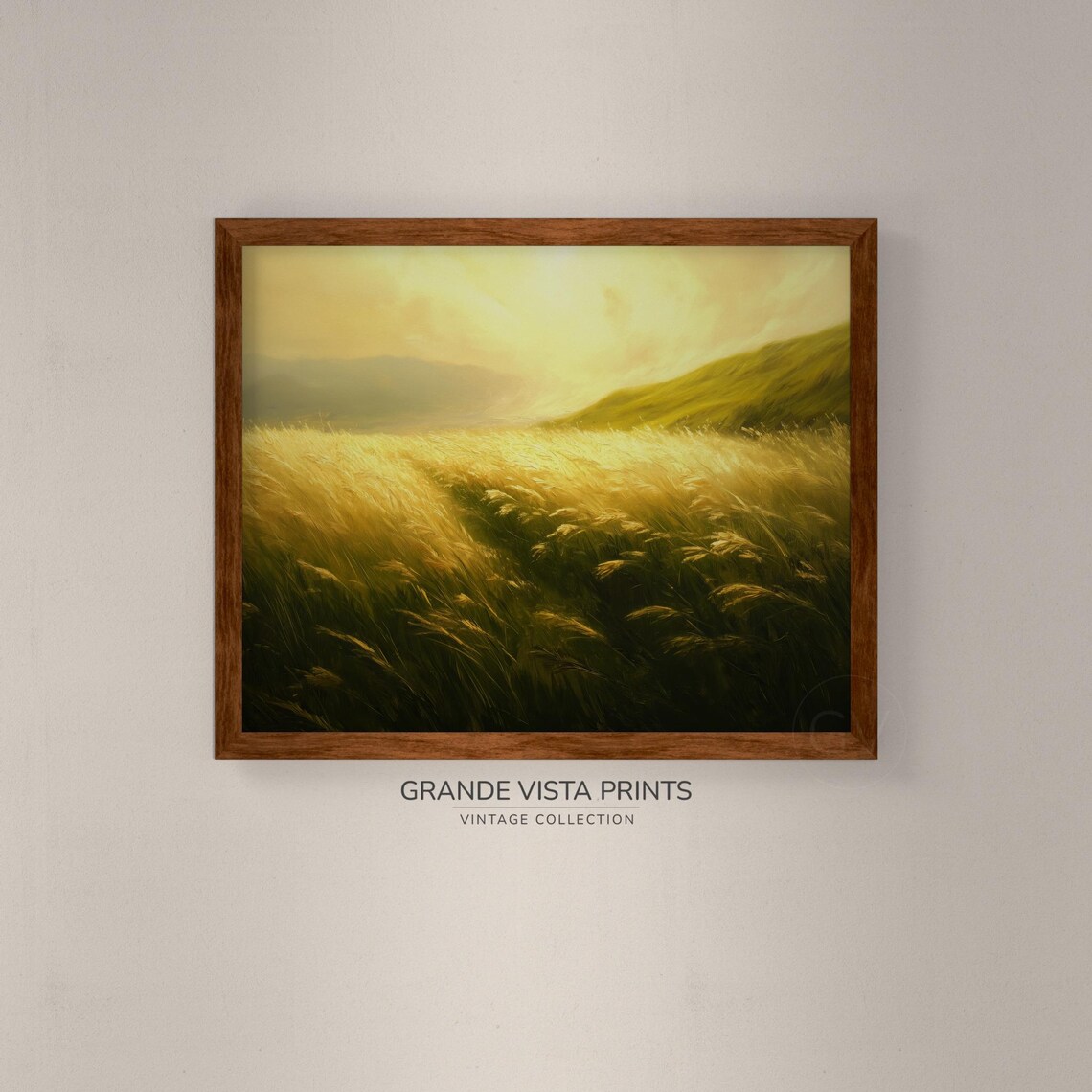 Golden Wheat Field Sunset Glow Amber Prairie Evening Landscape Poster - Image 4
