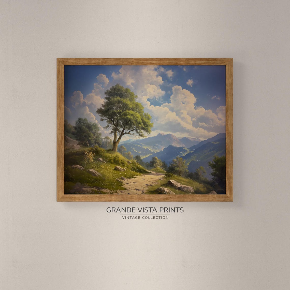 Spring Hill Lone Tree Blue Mountain Valley Winding Trail Travel Poster - Image 4