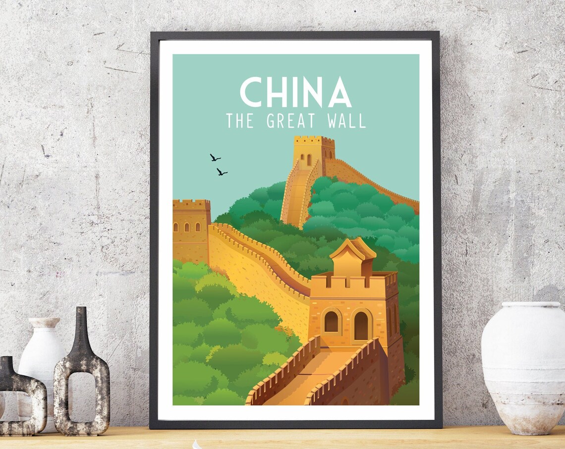 Great Wall of China Retro China Travel Poster - Image 2