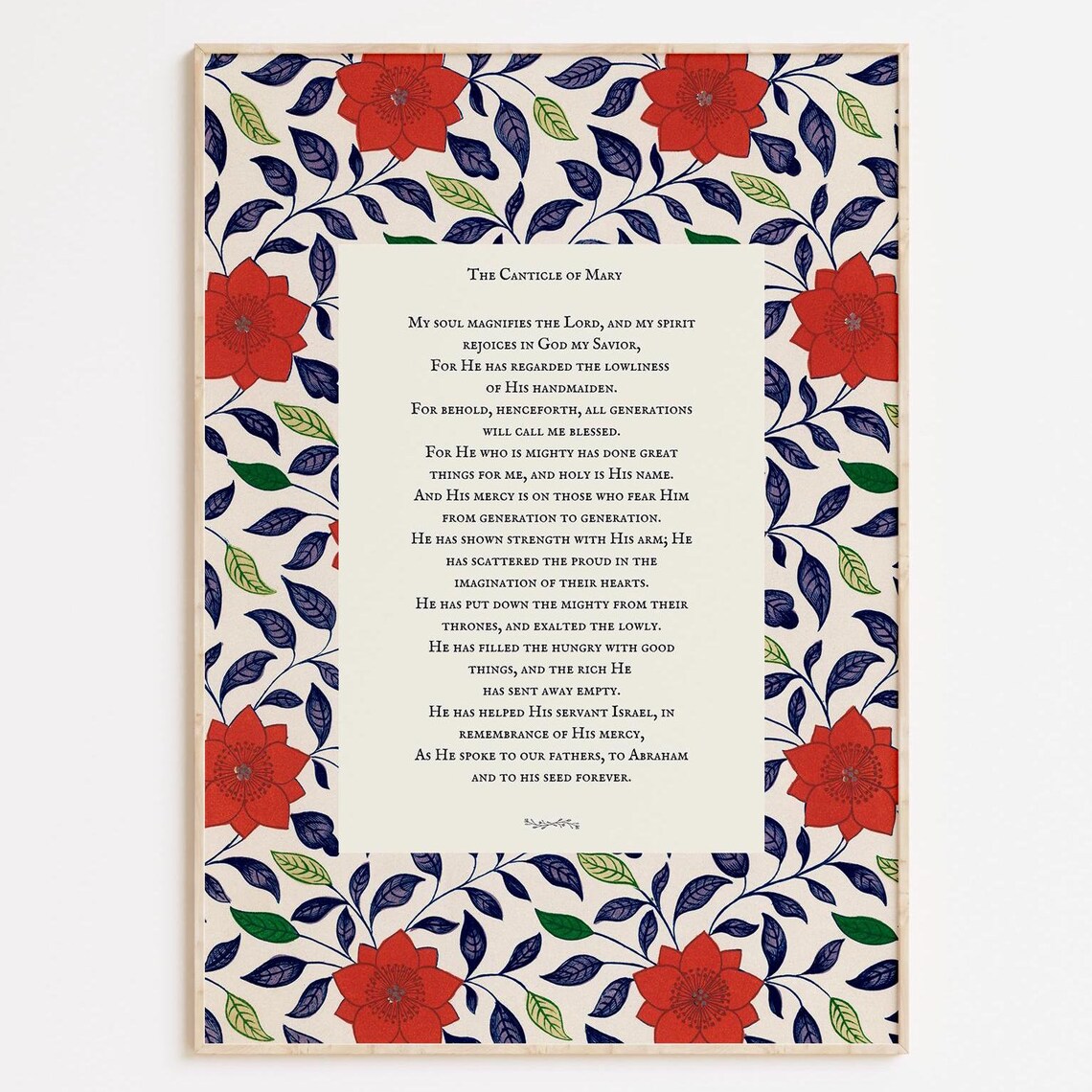 Canticle Of Mary Floral Catholic Art Print Christian Scripture