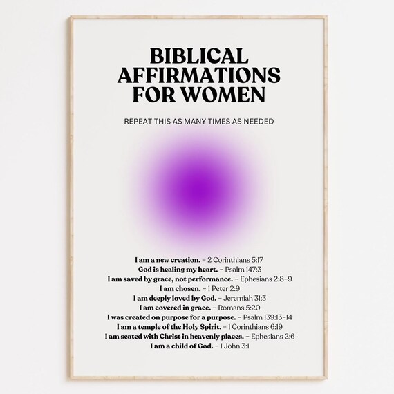 Bible Verse Affirmations Art Modern Christian