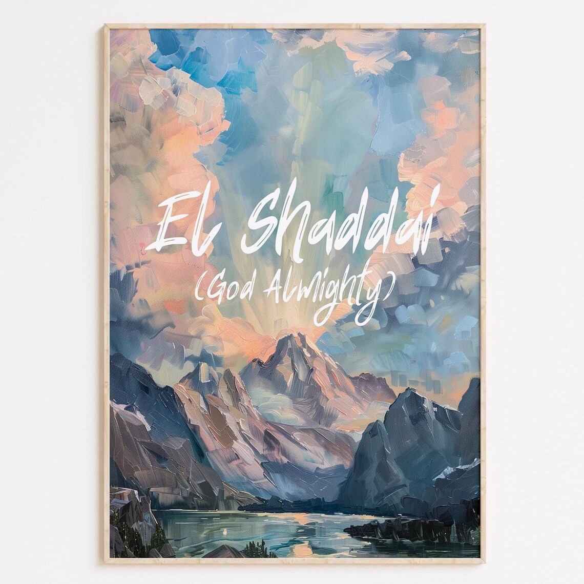 El Shaddai God Almighty Mountain Painting Christian Names Of God Poster