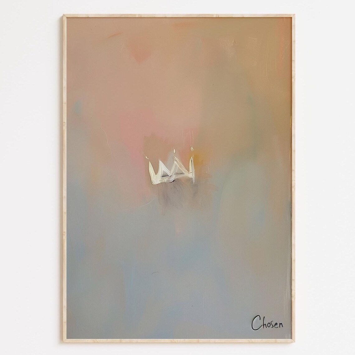 Chosen Crown Minimalist Abstract Neutral Christian Art Poster