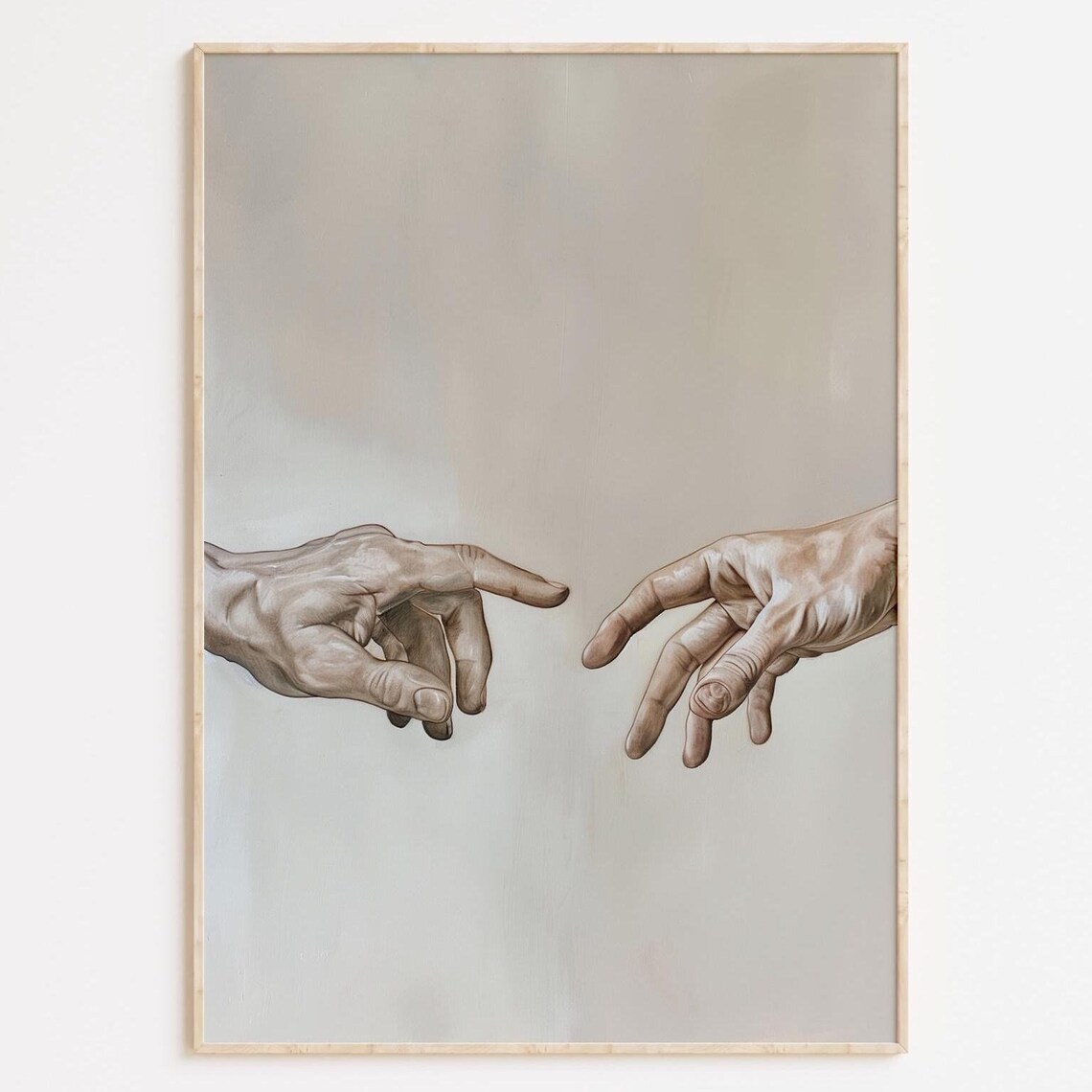 Creation Of Adam Hands Michelangelo Inspired Renaissance Art Poster