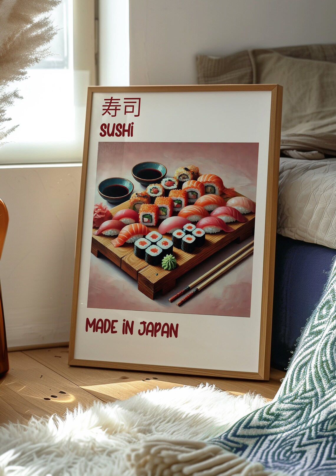 Sushi Japan Japanese Food Illustration Made in Japan Kitchen Poster - Image 3