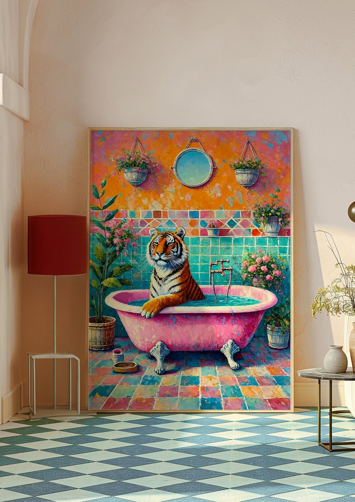 Tiger In A Bathtub, Maximalist Oil Painting Poster - Image 4