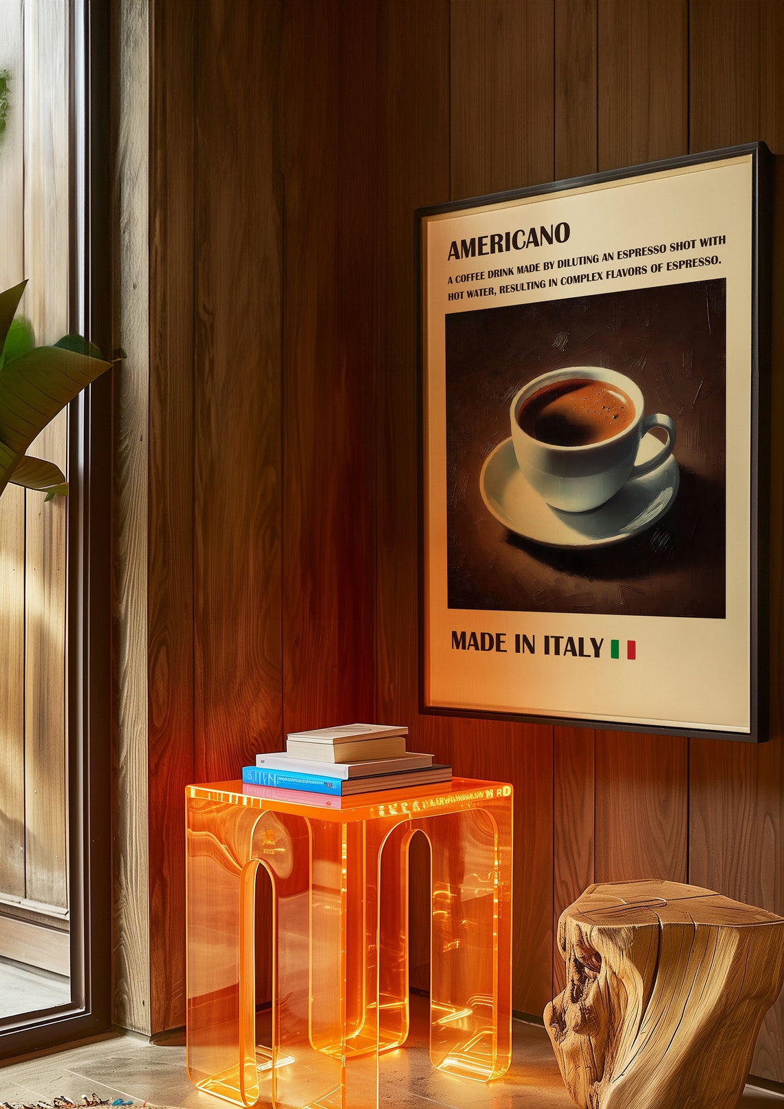 Americano Coffee Drink Recipe Vintage Style Made In Italy Poster - Image 4