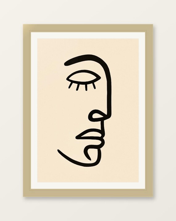 Abstract Profile Line Art Poster Bold Modern One Drawing