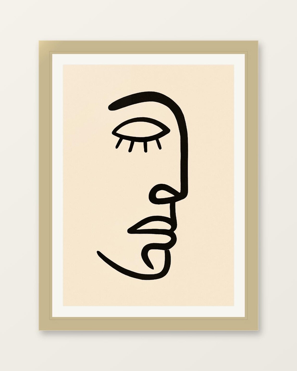 Abstract Profile Line Art Poster Bold Modern One Drawing