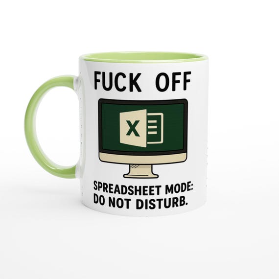 Fck Off Spreadsheet Mode Do Not Disturb Mug Excel Gift Office Humor 11oz Funny Accountant Pmo Data Analyst Coffee Cup