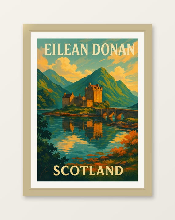 Eilean Donan Castle Watercolor Poster