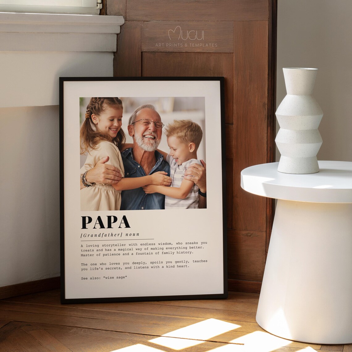 Papa Definition Customizable Grandfather Gift, Art Print - Image 7
