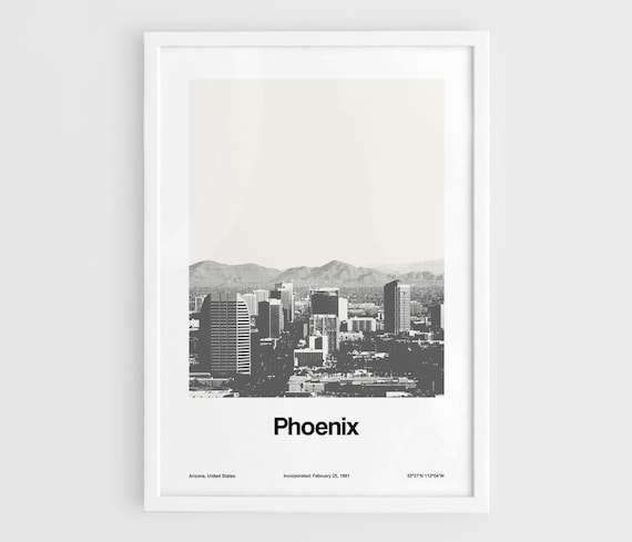 Phoenix Minimalist Skyline, Arizona Travel Poster