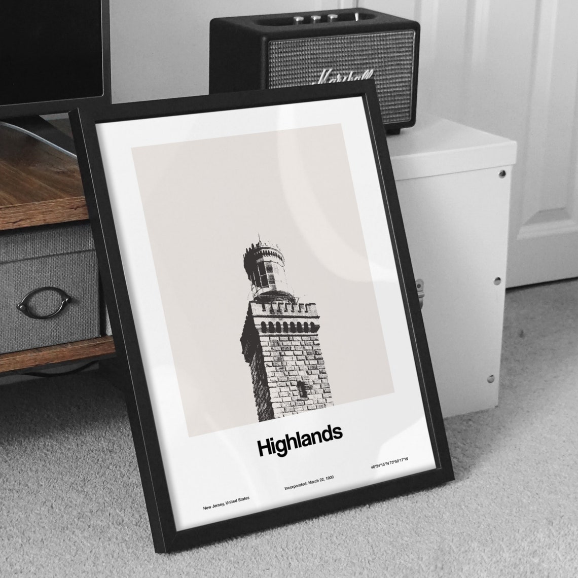 Highlands New Jersey Poster, Minimalist Skyline Art Print - Image 2