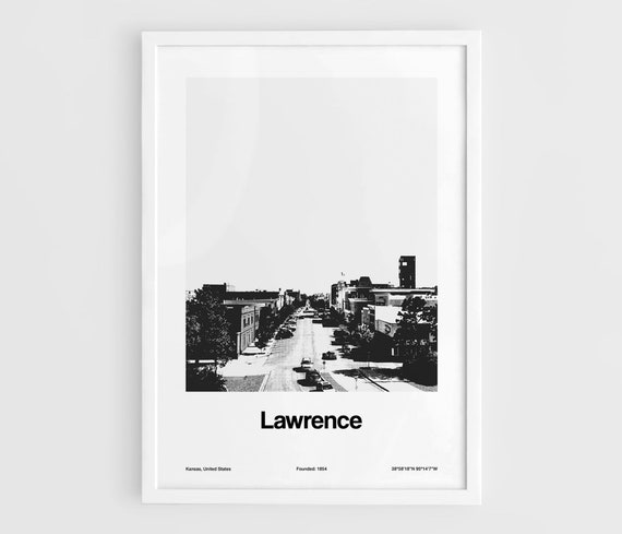 Lawrence, Kansas Massachusetts Street Minimalist Art Print