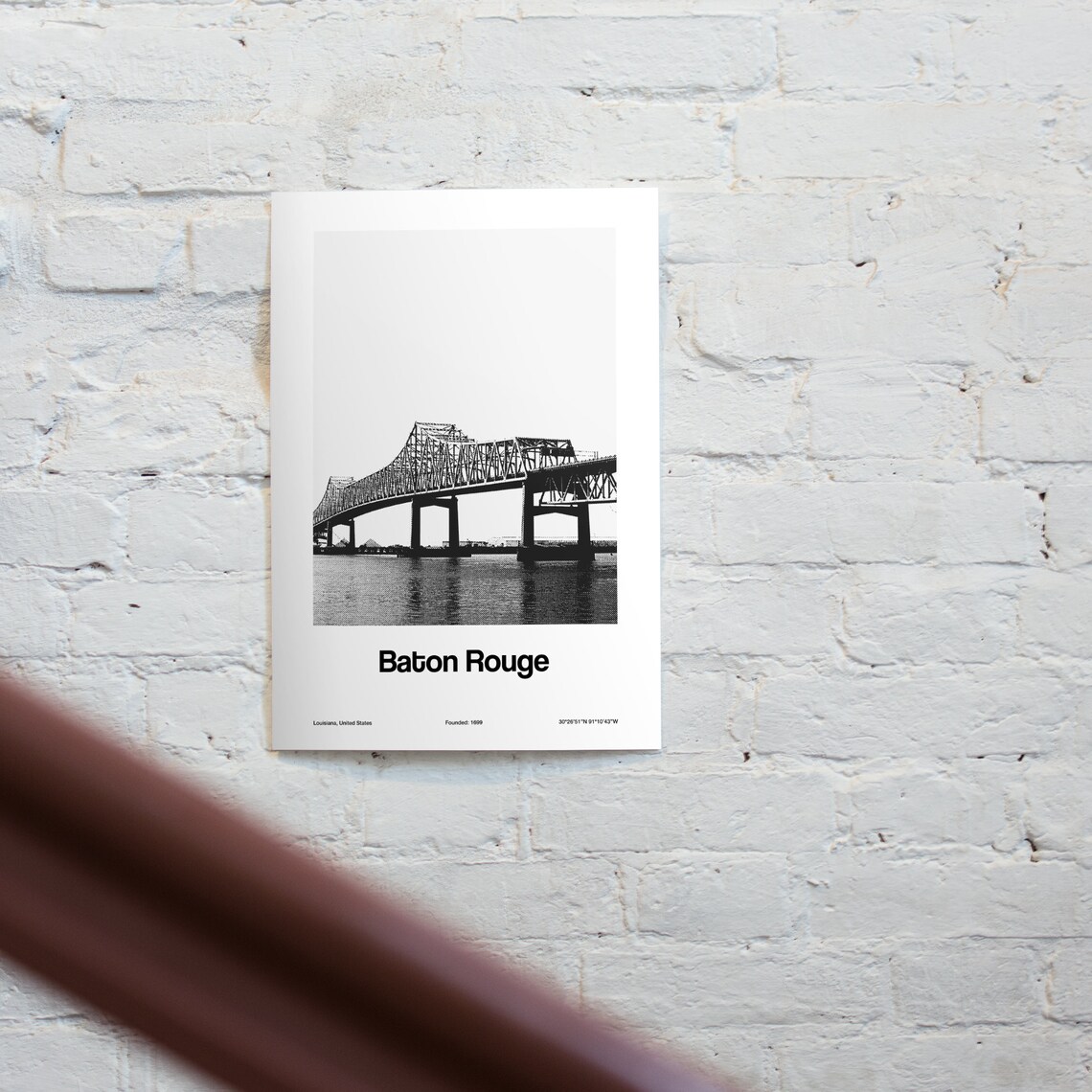 Baton Rouge Louisiana Minimalist City Print - Image 2