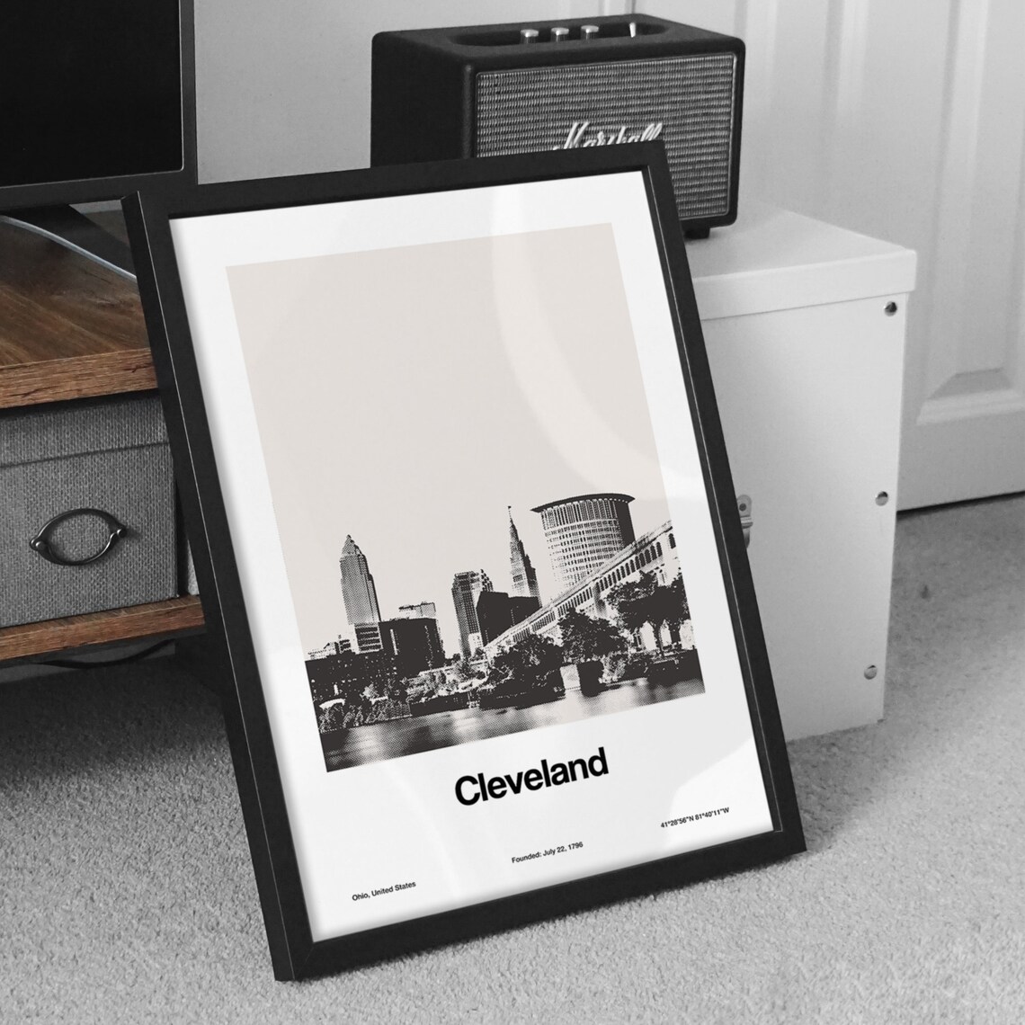 Cleveland Ohio Poster Print, Minimalist City Skyline - Image 3
