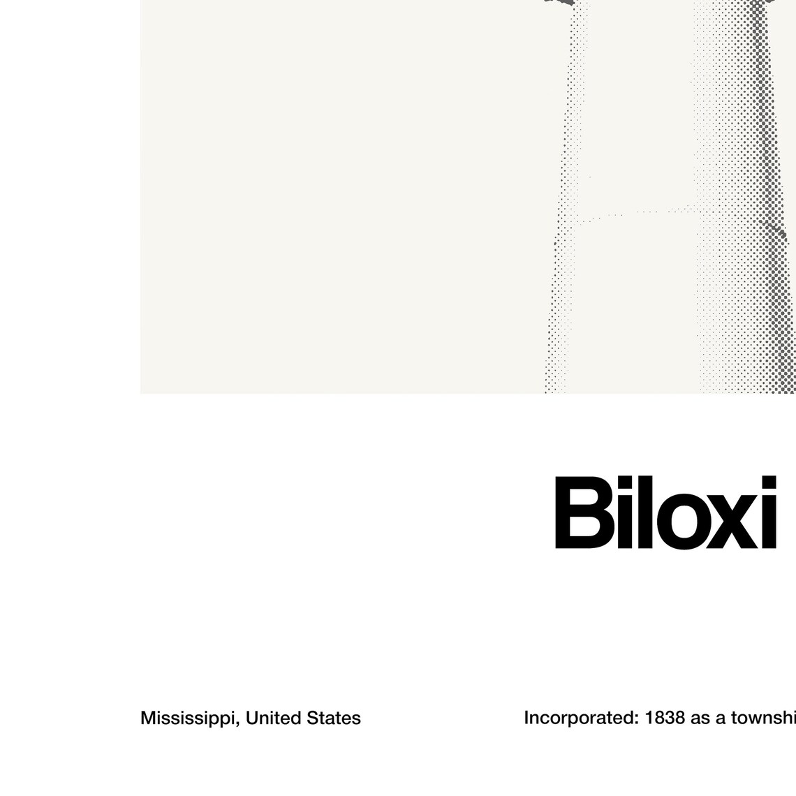 Biloxi Lighthouse Custom Minimalist Art Print, Mississippi - Image 2
